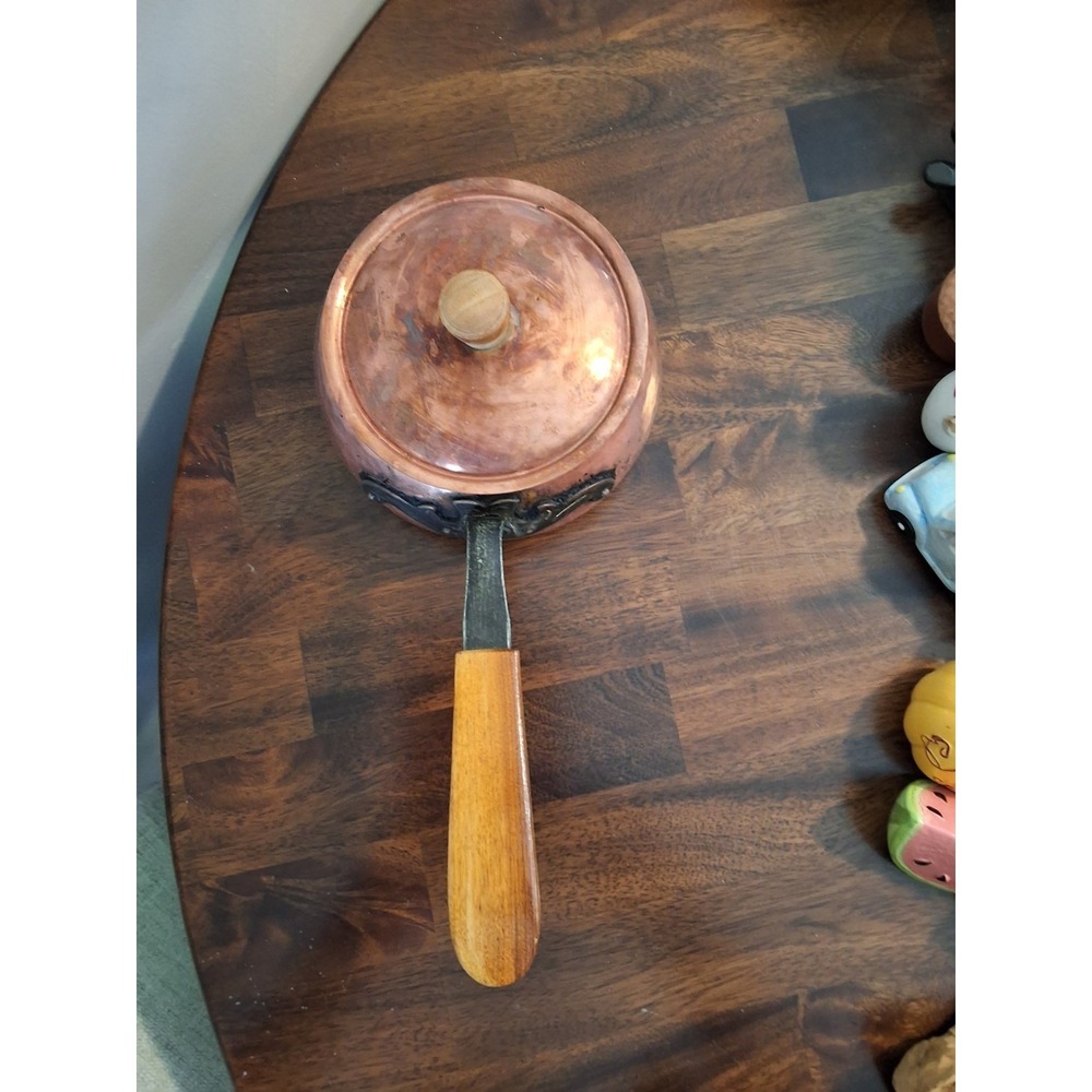 Vintage Stockli-Netstal Swiss Made Hammered Copper Fondue Pot W/ Stand. - Picture 4 of 10
